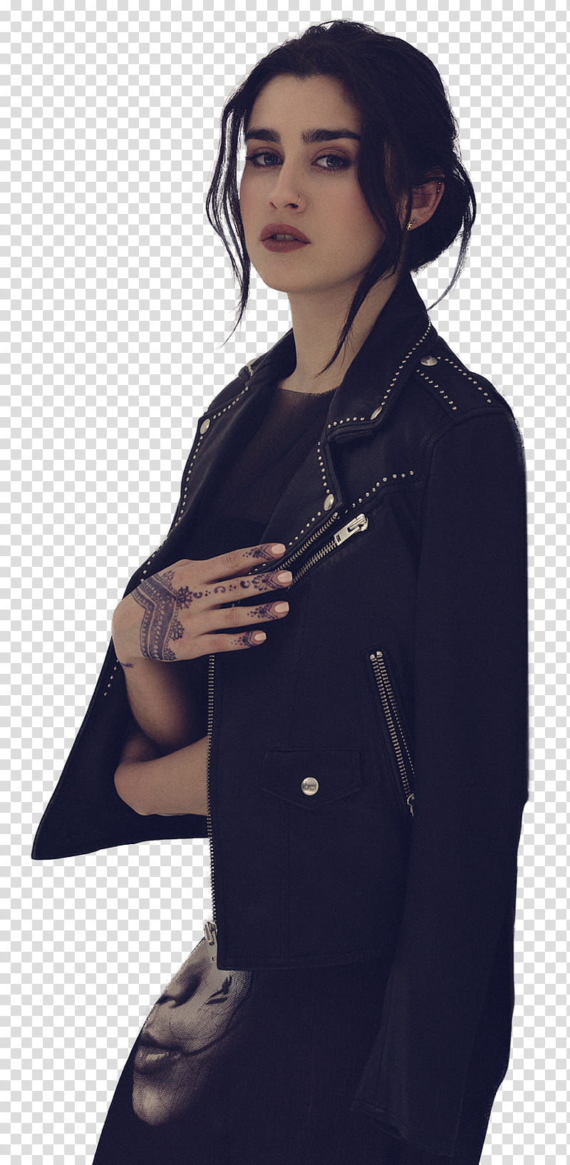 Fifth Harmony, Lauren Jauregui in black blazer transparent background PNG clipart
