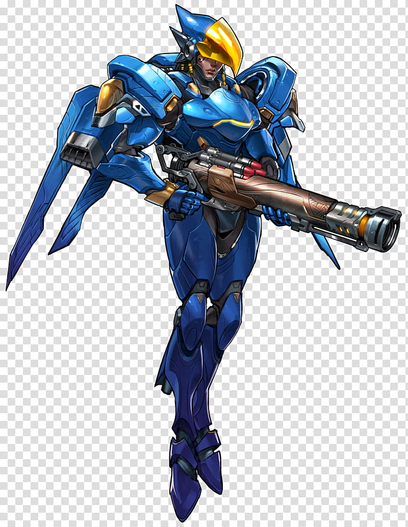 Pharah Overwatch, blue robot character transparent background PNG clipart