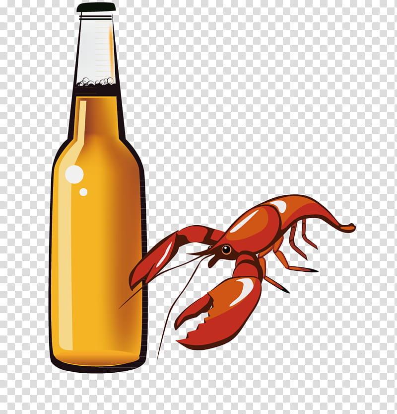 Shrimp, Beer, Lobster, Spiny Lobster, Alcoholic Beverages, Bottle, Beer Bottle, Louisiana Crawfish transparent background PNG clipart