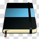 Moleskine Icons, moleskine_blue_, black and blue book with bookmark icon transparent background PNG clipart