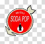 Signs sx, red background with Soda Pop text overlay transparent background PNG clipart