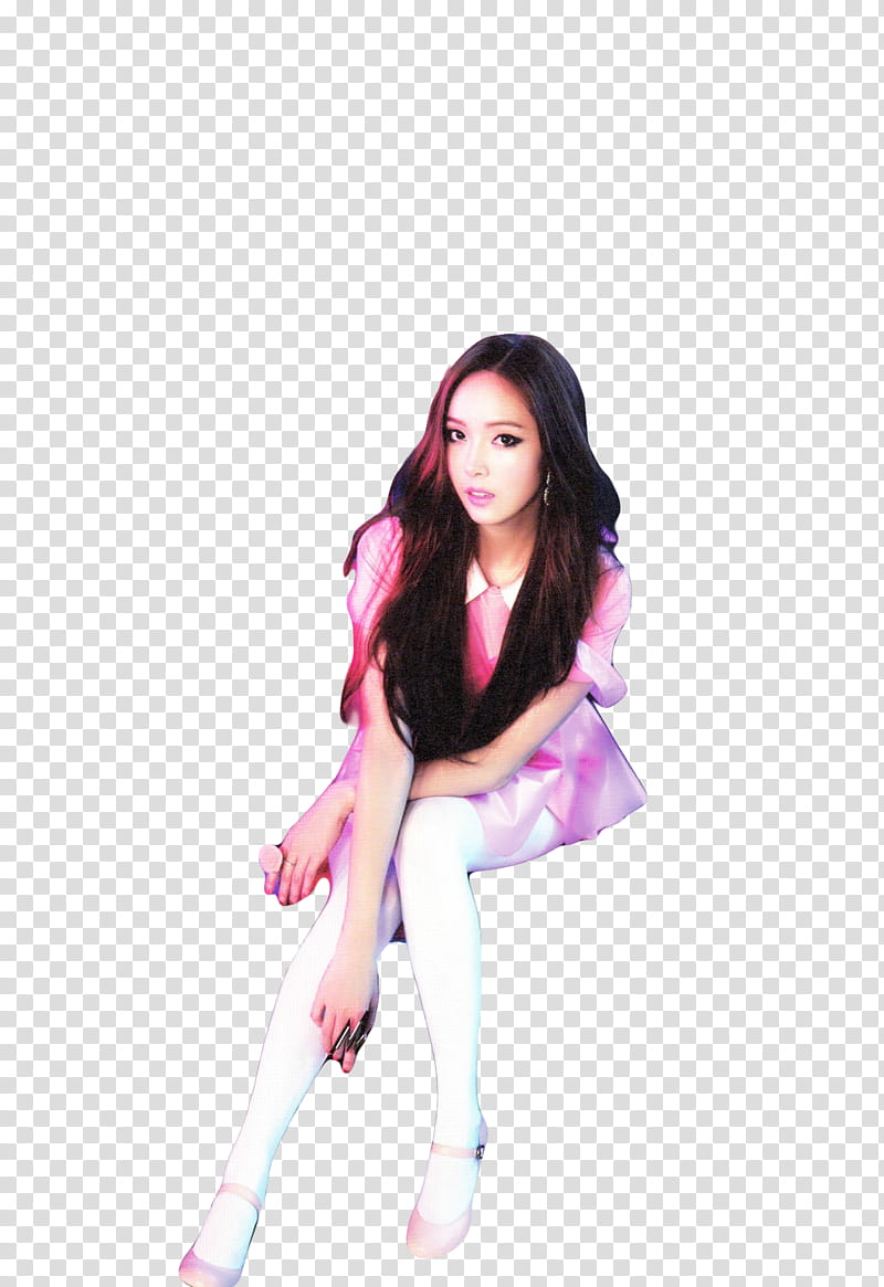 SNSD MrMr, seated woman wearing pink top transparent background PNG clipart