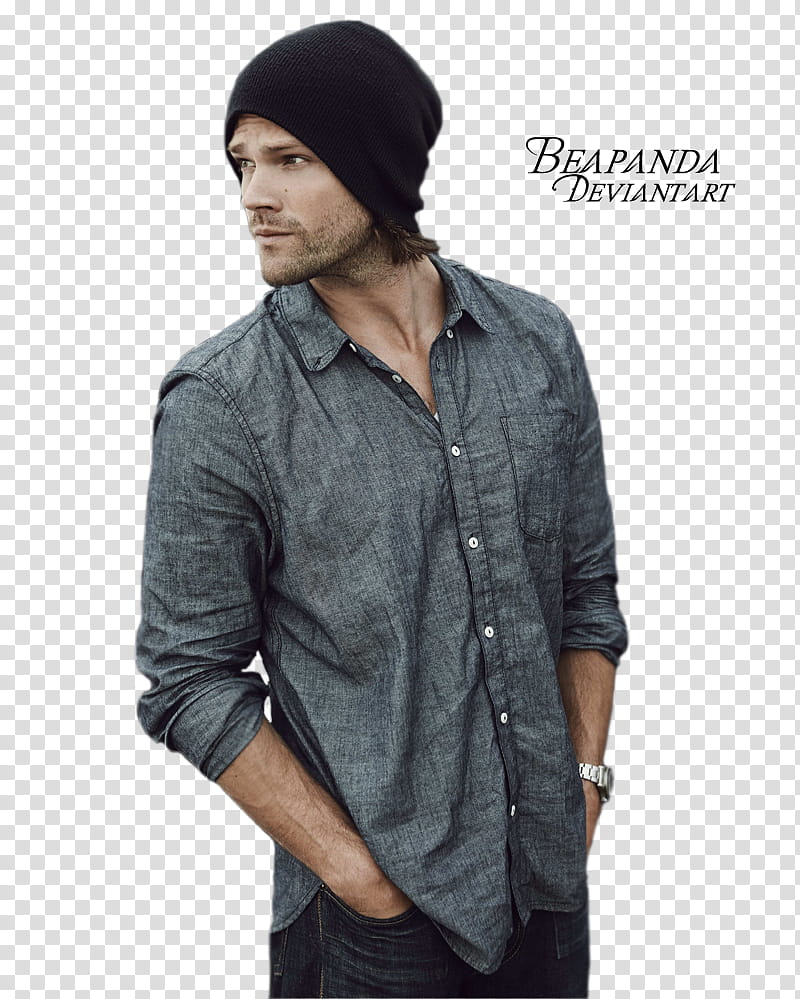 Jared Padalecki, man in black dress shirt transparent background PNG clipart