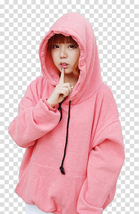 woman wearing pink pullover hoodie transparent background PNG clipart