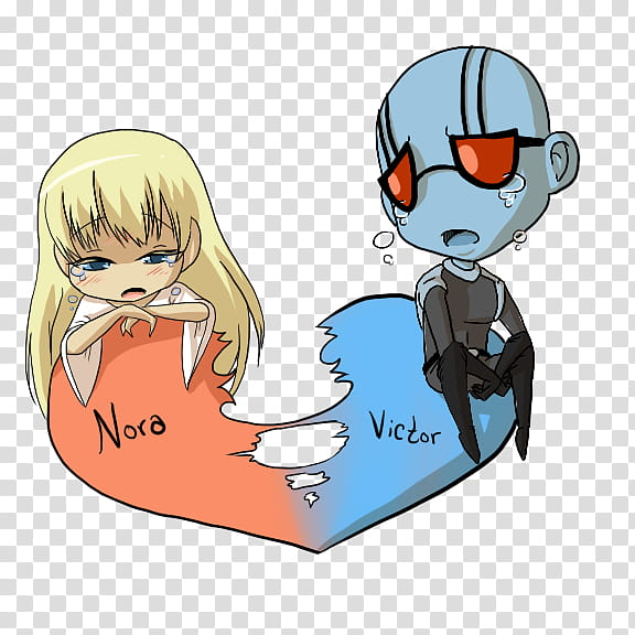 Nora and Victor brokenhearted transparent background PNG clipart
