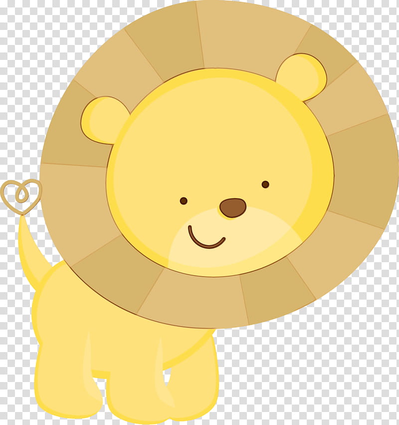 Teddy bear, Watercolor, Paint, Wet Ink, Cartoon, Yellow, Smile, Lion transparent background PNG clipart