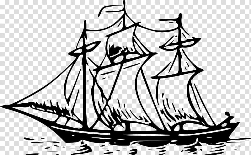 Tree Drawing, Line Art, Ship, Sailing Ship, Boat, Sailboat, Brigantine, Ship Of The Line transparent background PNG clipart