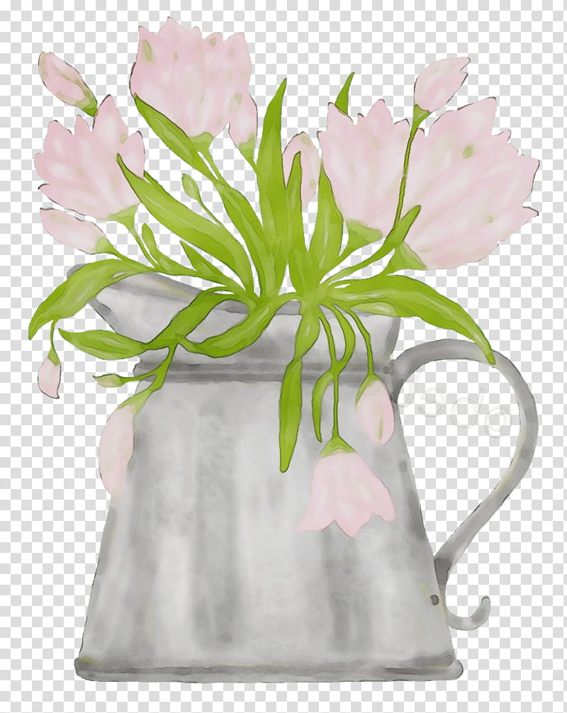 flower plant pink flowerpot vase, Watercolor, Paint, Wet Ink, Cut Flowers, Tulip, Petal transparent background PNG clipart