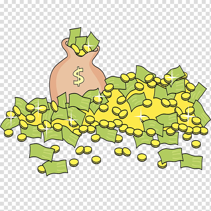 Green Grass, Money, Banknote, Coin, Cartoon, Japanese Cartoon, Money Burning, Animation transparent background PNG clipart