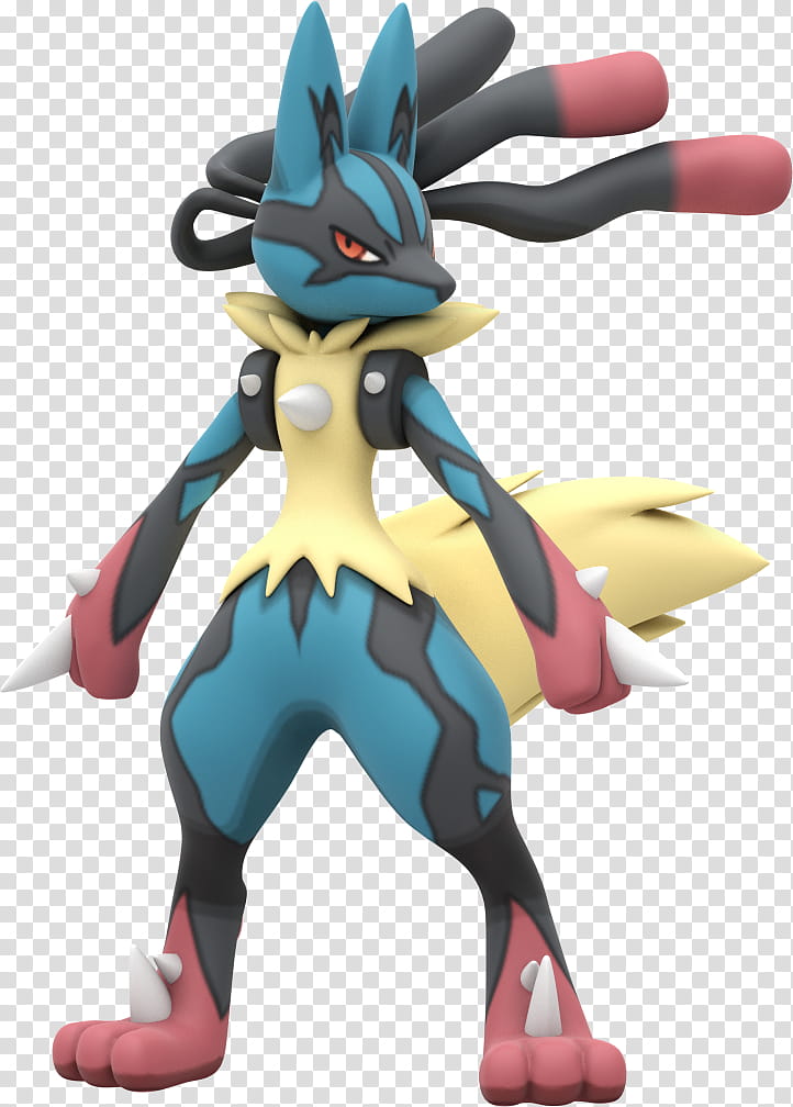 Lucario, blue and yellow Pokemon character transparent background PNG clipart