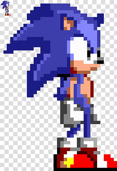 Sonic the Hedgehog  Mega Drive sprite, Sonic the Hedgehog pixel illustration transparent background PNG clipart