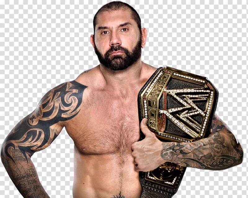 Batista WWE Champion Render  transparent background PNG clipart