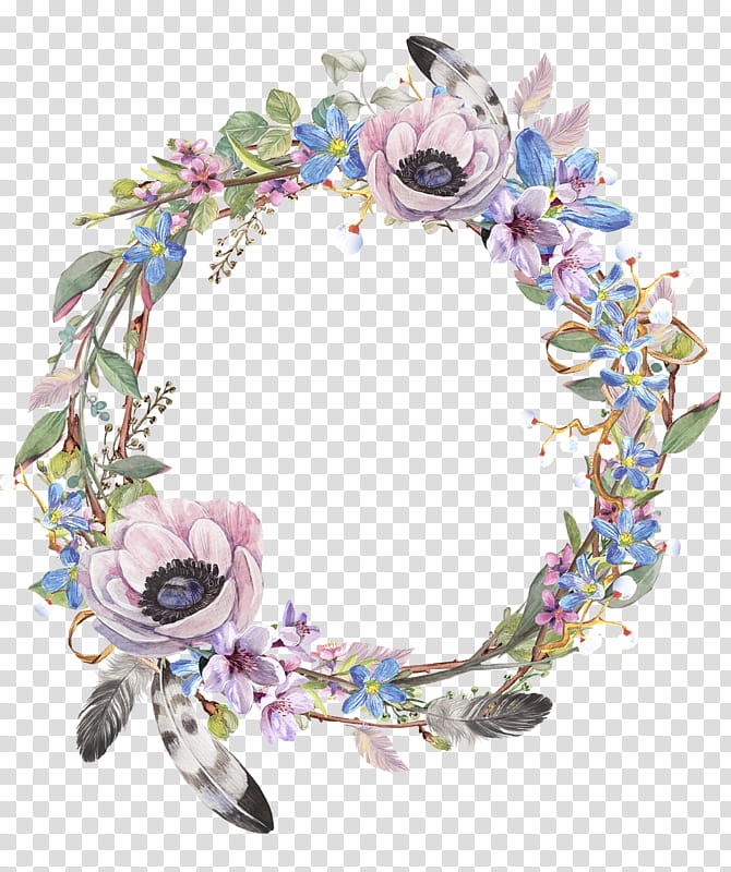 Floral Flower, Floral Design, Wreath, Cut Flowers, Flower Bouquet, Circle, Headpiece, Cartoon transparent background PNG clipart