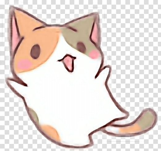 MOCHI SOFT, white and brown cat art transparent background PNG clipart