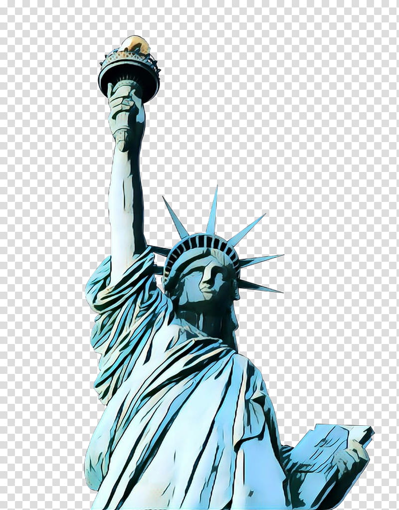 Statue Of Liberty, Pop Art, Retro, Vintage, Statue Of Liberty National Monument, Panorama, Latar Langit, Creativity transparent background PNG clipart