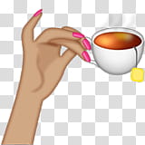 Emojis, hand holding cup of tea emoji transparent background PNG clipart