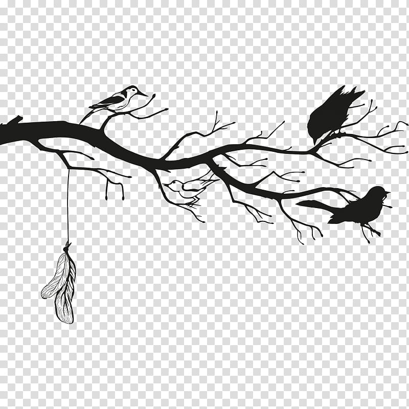 Tree Branch Silhouette, Dream, Drawing, Twig, Bird, Line Art, Blackandwhite, Crane transparent background PNG clipart