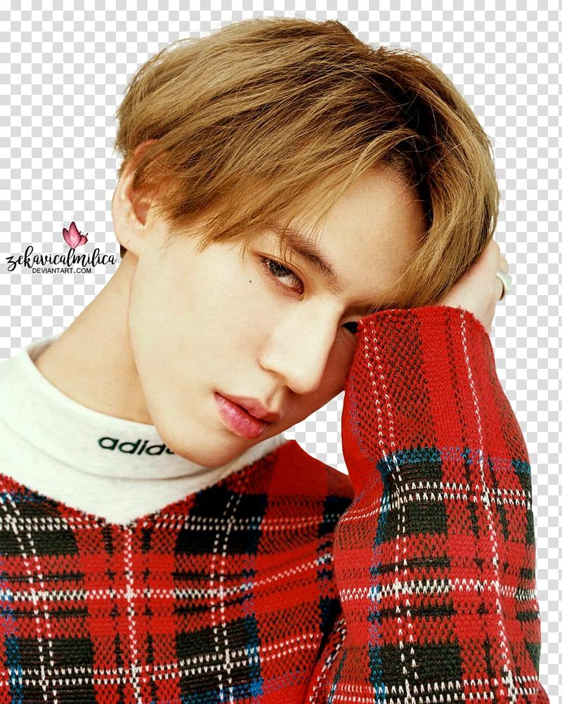 GOT Yugyeom Eyes On You, men's red, black, and white plaid sweater transparent background PNG clipart