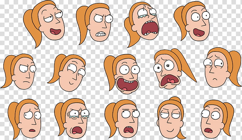 Rick and Morty HQ Resource , assorted gesture girl's head collage art transparent background PNG clipart