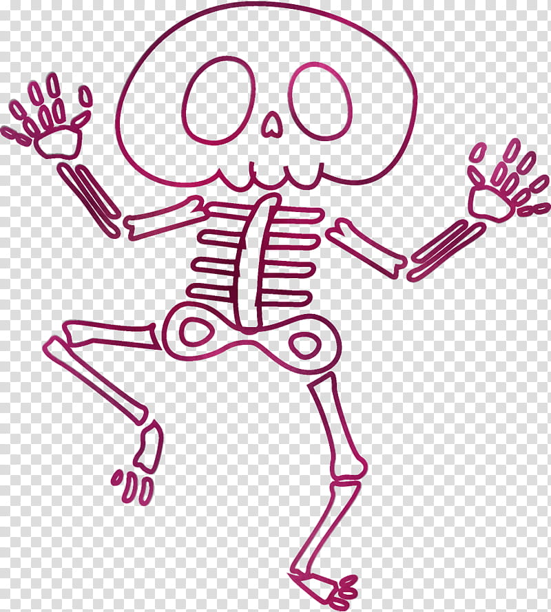 skeleton halloween skeletons, Halloween , Pink, Line Art, Magenta, Coloring Book transparent background PNG clipart