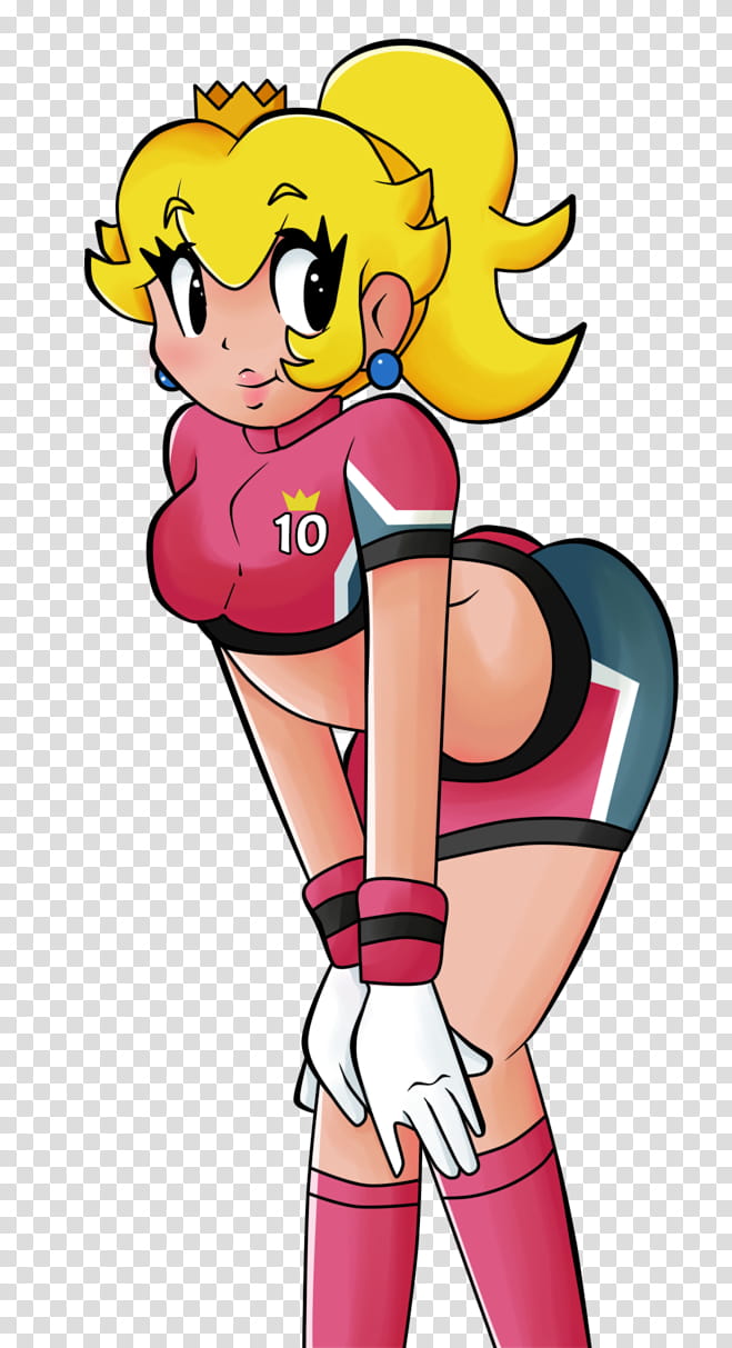 Princess Peach in Super Mario Strikers Uniform, Super Mario Strikers Peach anime character transparent background PNG clipart