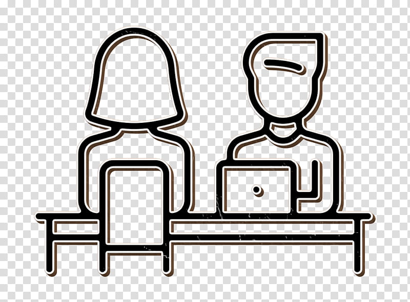 Teamwork icon Interview icon, Line, Furniture transparent background PNG clipart