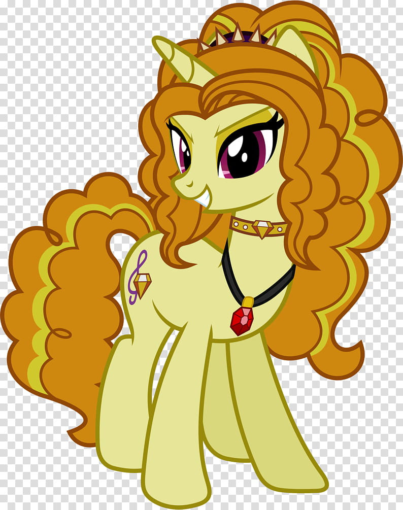 Adagio Dazzle, yellow My Little Pony character transparent background PNG clipart