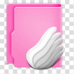 white and pink wings folder icon transparent background PNG clipart