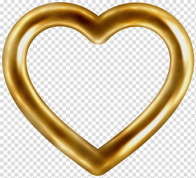 heart yellow metal brass body jewelry, Watercolor, Paint, Wet Ink transparent background PNG clipart