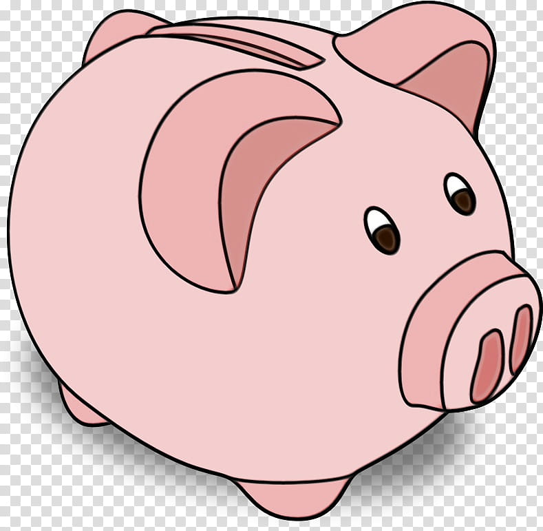 Piggy Bank, Snout, Mouth, Pink M, Cartoon, Suidae, Nose, Live transparent background PNG clipart