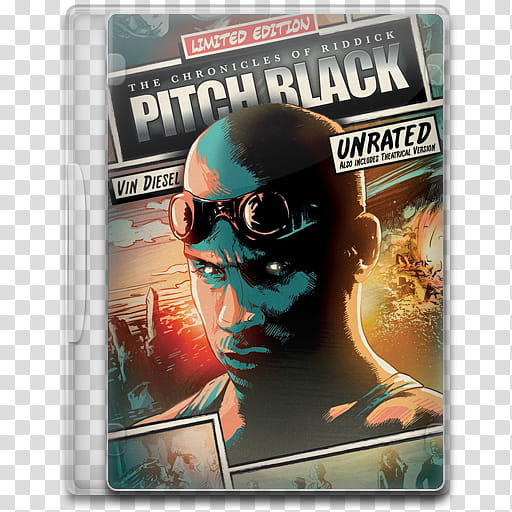 Movie Icon Mega , Pitch Black, The Chronicles of Riddick Pitch Black limited edition DVD case transparent background PNG clipart