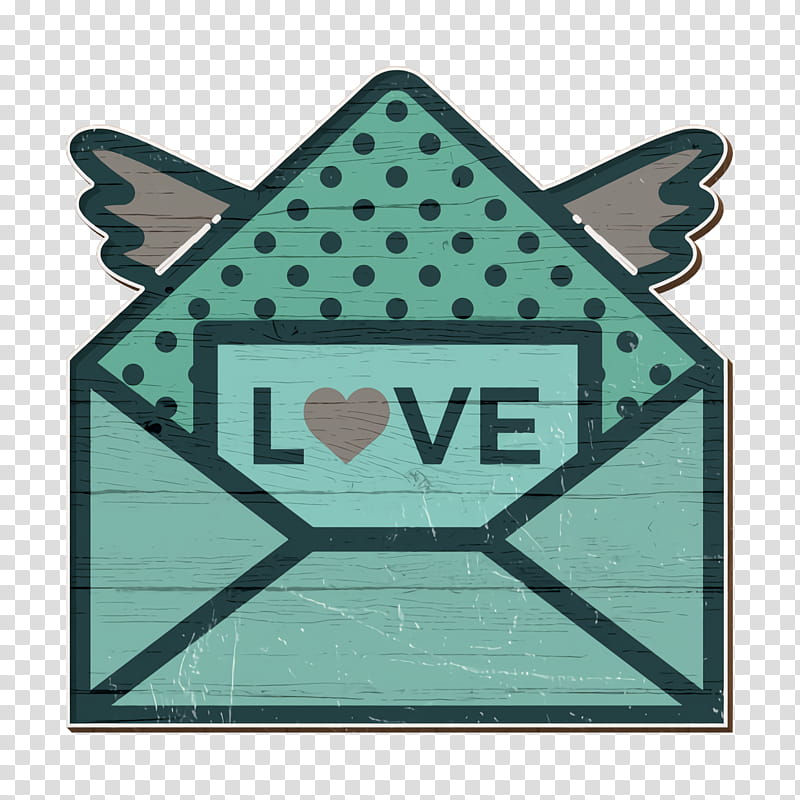love icon mail icon valentines icon, Wings Icon, Turquoise, Green, Teal, Aqua, Logo, Triangle transparent background PNG clipart