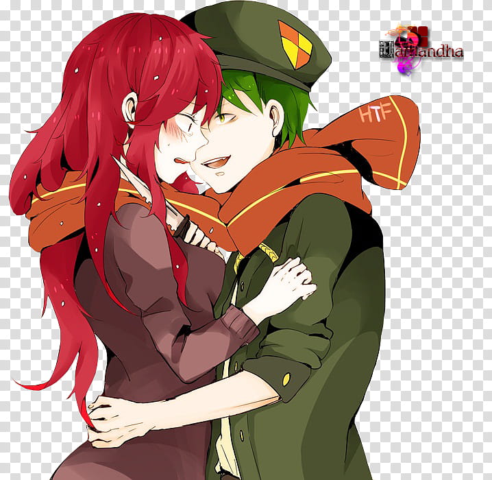 Flaky e Flippy, Render, female and male hugging anime character illustration transparent background PNG clipart