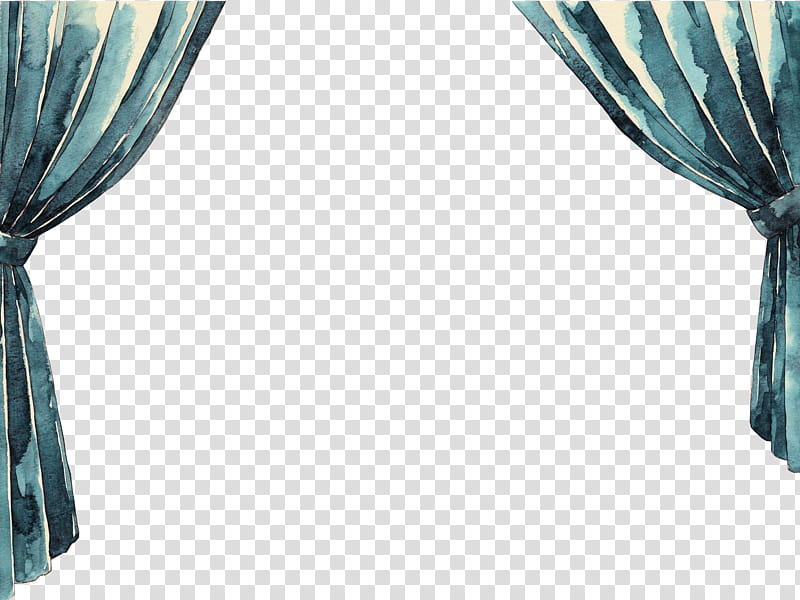 , painting of blue -panel curtain transparent background PNG clipart