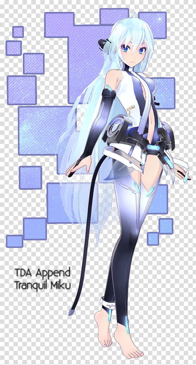 TDA Append Tranquil Miku DL, TDA Append Tranqul MKU blue-haired female character transparent background PNG clipart