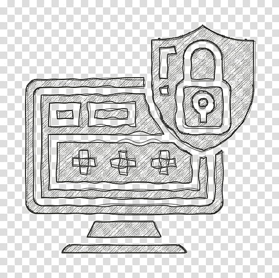 Digital Banking icon Login icon, Line Art, Coloring Book transparent background PNG clipart