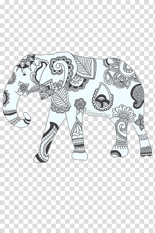 Overlays, white, black, and gray elephant illustration transparent background PNG clipart