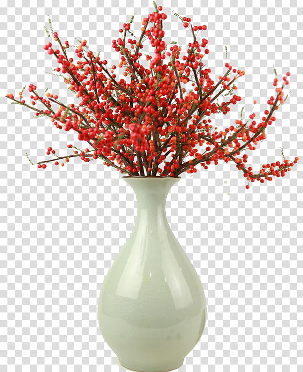 Artificial flower, Vase, Red, Cut Flowers, Plant, Tree, Twig, Branch transparent background PNG clipart