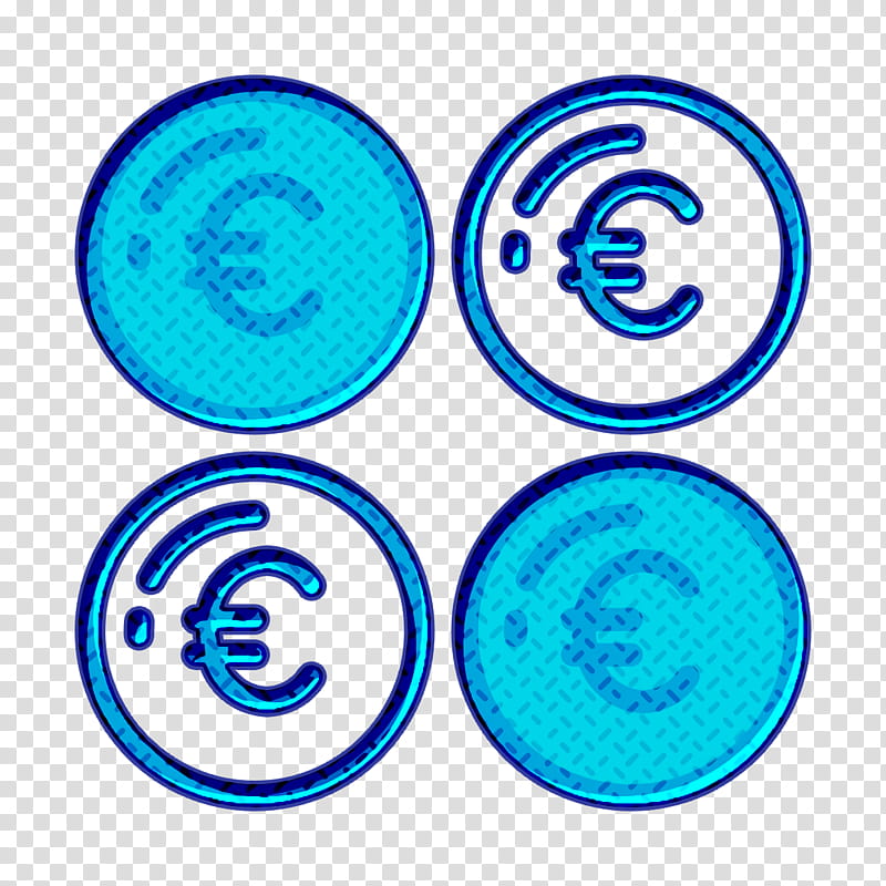 Money Funding icon Euro icon, Aqua, Blue, Turquoise, Circle, Electric Blue transparent background PNG clipart