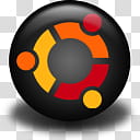 Black OS icon, Ubuntu-vista, orange and red logo transparent background PNG clipart