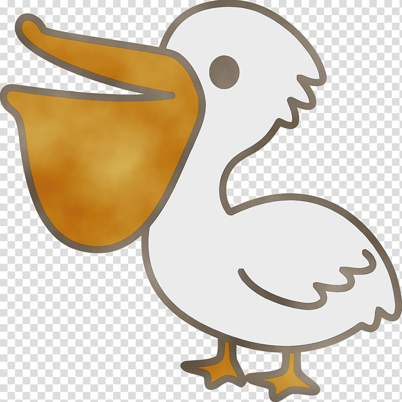beak cartoon bird duck seabird, Pelican, Water Bird, Watercolor, Paint, Wet Ink, Wing, Ducks Geese And Swans transparent background PNG clipart
