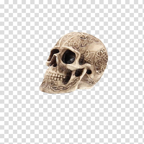 HALLOWEEN O, gray emboss human skull artwork transparent background PNG clipart