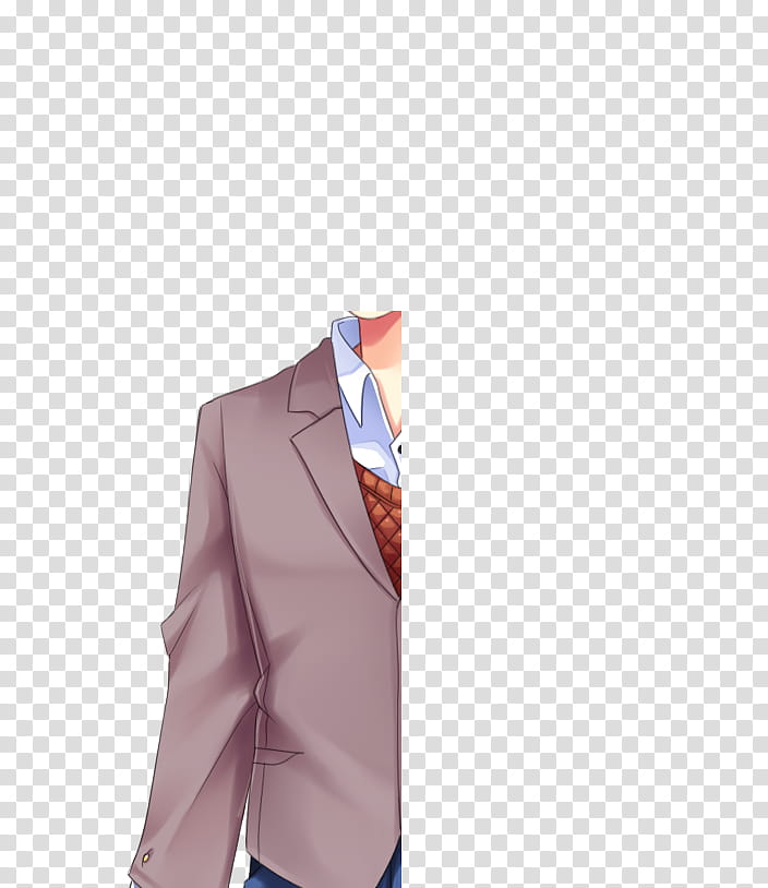 DDLC R All Character Sprites FREE TO USE, anime in grey blazer transparent background PNG clipart