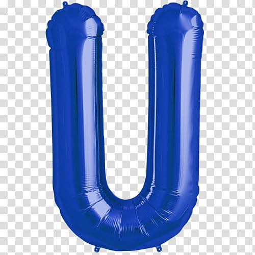 Cryba, blue inflatable u letter decor transparent background PNG clipart