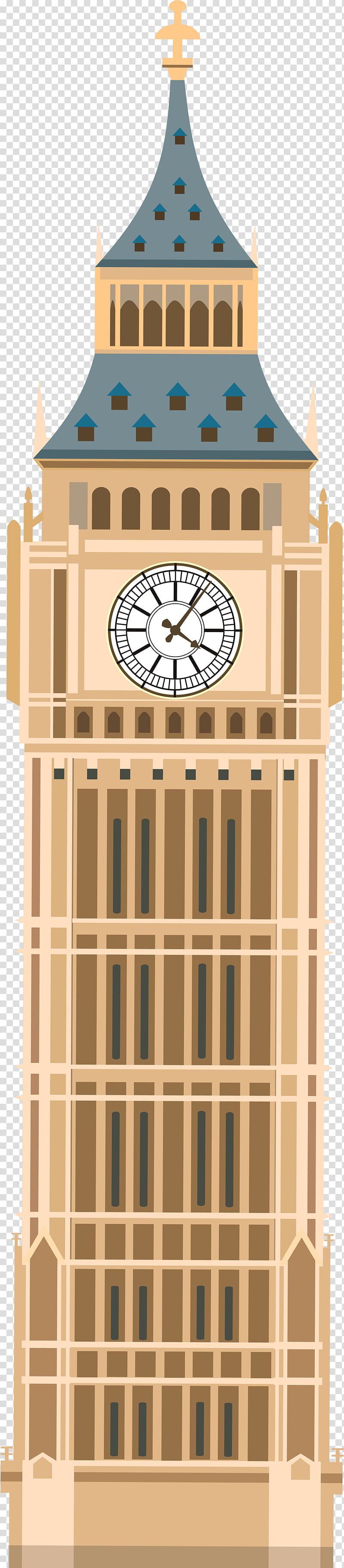 Cartoon Clock, Big Ben, Tower, Landmark, Clock Tower, Analog Watch, Beige transparent background PNG clipart
