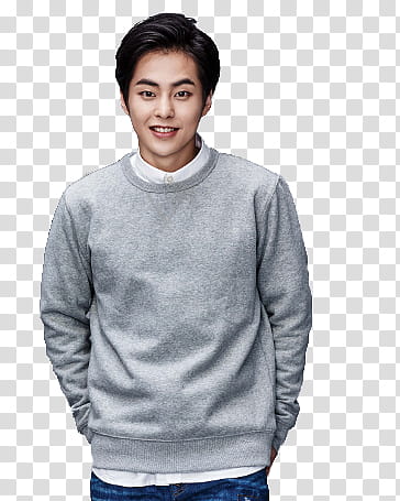 EXO Render Spao, smiling man wearing sweater transparent background PNG clipart