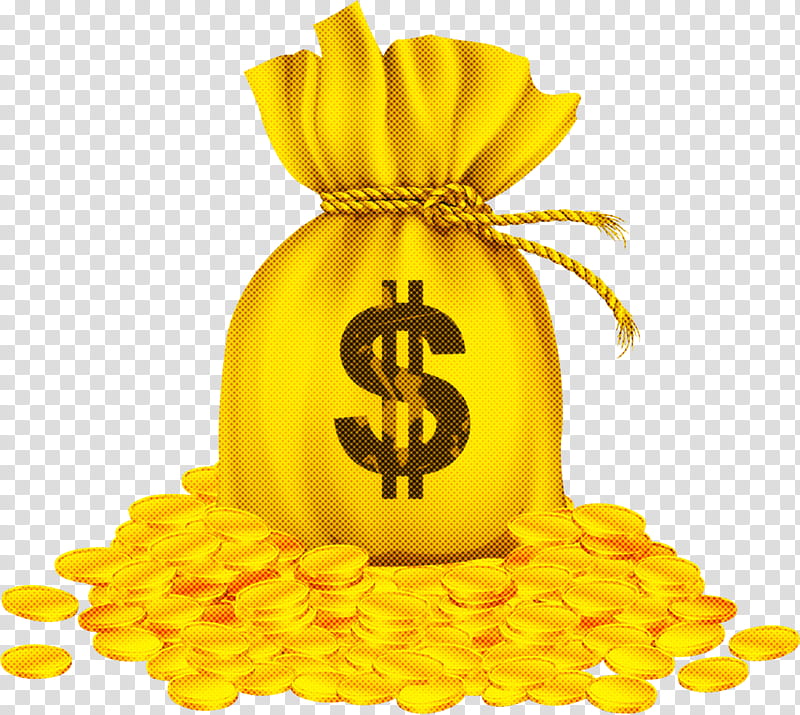 Money bag, Yellow, Currency, Dollar, Symbol transparent background PNG clipart