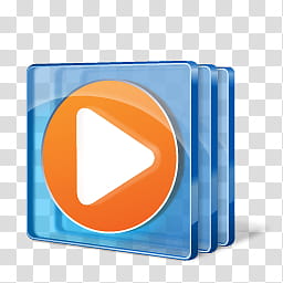 Blue Vista Icons Windows , Windows Media Player, blue and orange play logo transparent background PNG clipart