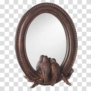 , oval brown framed mirror transparent background PNG clipart