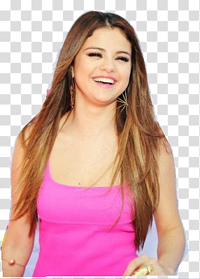 selena Gomez Teen Choice A , Selena Gomez wearing pink camisole transparent background PNG clipart